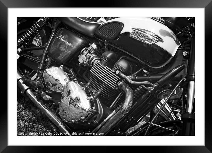 Classic Triumph Bonneville Motorcycle Framed Mounted Print by Rob Cole