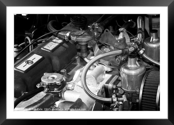 Classic MG Sports Car Engine Framed Mounted Print by Rob Cole
