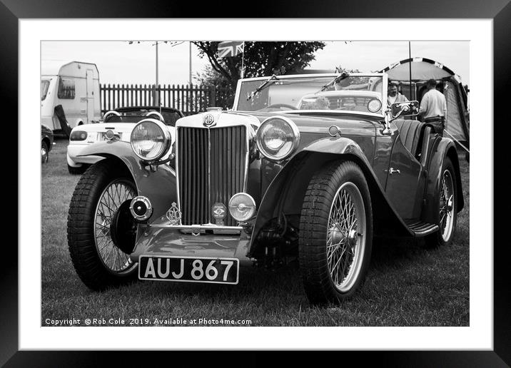 Vintage MG-T Sports Car Framed Mounted Print by Rob Cole