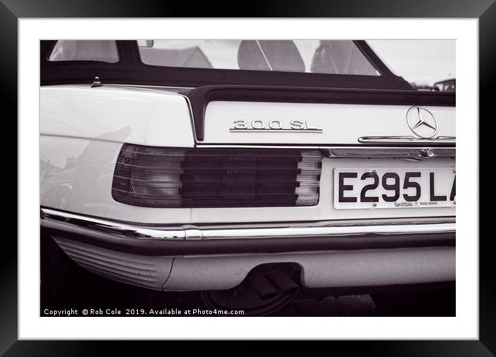 1987 Mercedes 300SL Rear Quarter Framed Mounted Print by Rob Cole
