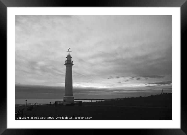 The White Lighthouse, Cliffe Park, Seaburn, Tyne a Framed Mounted Print by Rob Cole