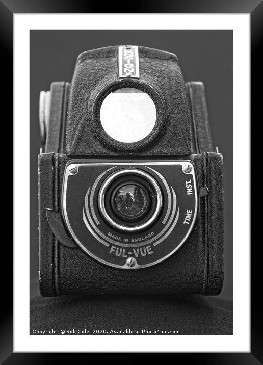 Ensign Ful-Vue Vintage Black and White Camera Framed Mounted Print by Rob Cole