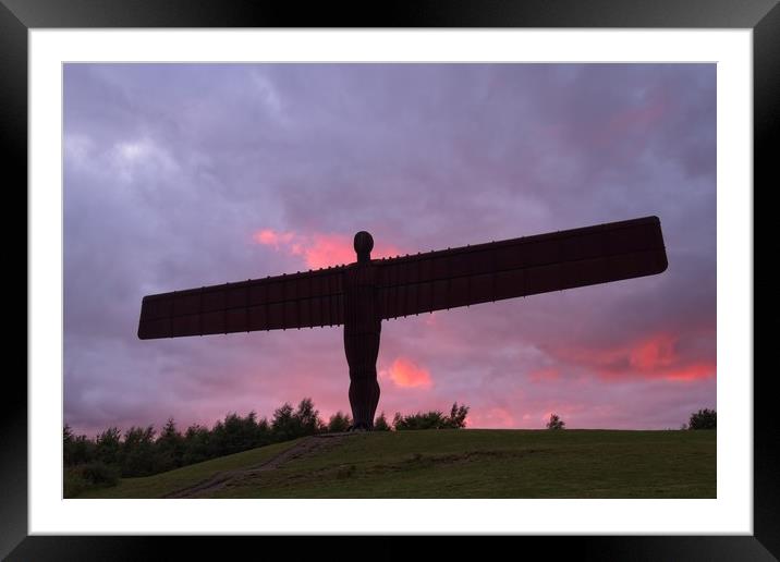 Angel of the North, Sunset, Newcastle-Gateshead Framed Mounted Print by Rob Cole