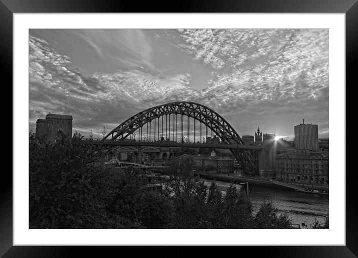 Tyne Bridge Sunset Newcastle-Gateshead Framed Mounted Print by Rob Cole