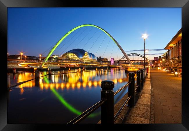 Tyne Bridges, Newcastle-Gateshead at Dusk Framed Print by Rob Cole