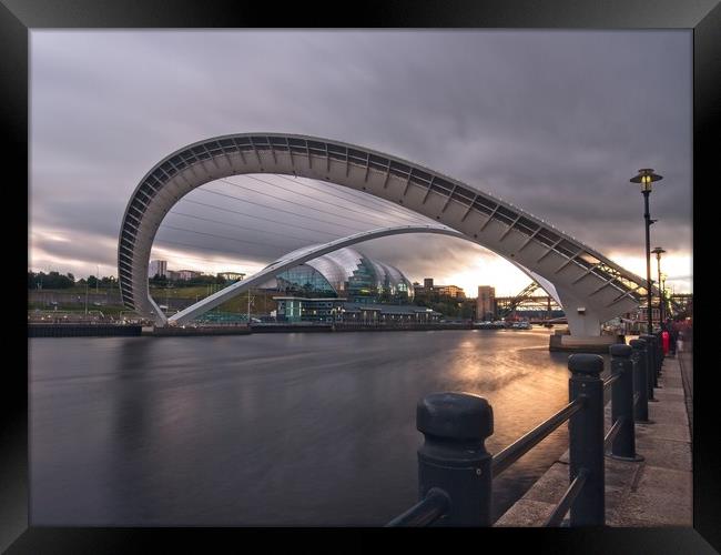 Tilted Millennium Bridge, Newcastle Framed Print by Rob Cole