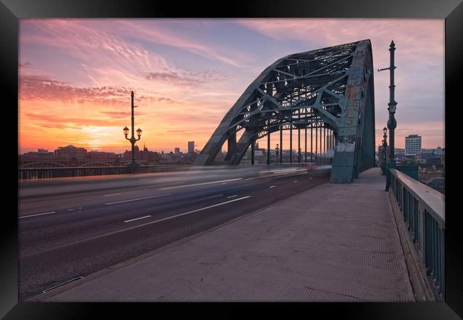 Newcastle Tyne Bridge Sunset Framed Print by Rob Cole
