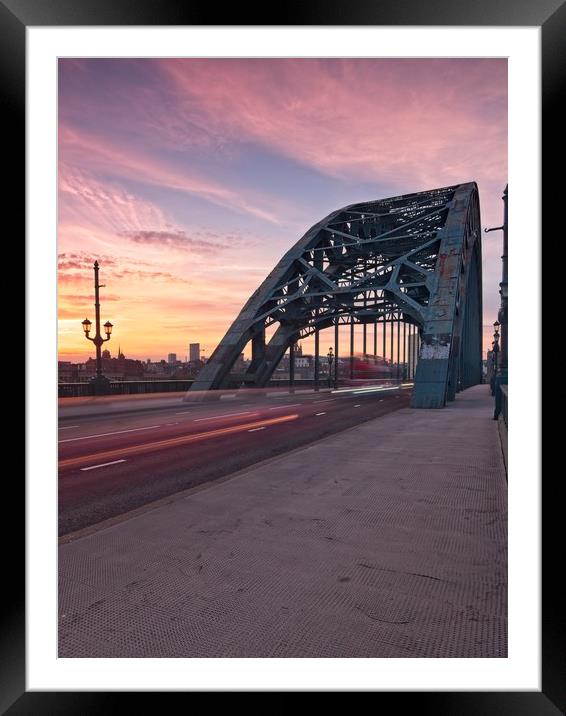 Newcastle Tyne Bridge Sunset Framed Mounted Print by Rob Cole