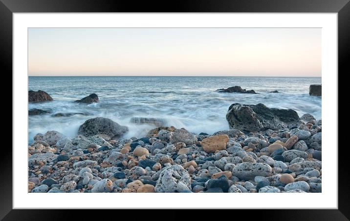 North Sea Waves, Trow Beach Framed Mounted Print by Rob Cole