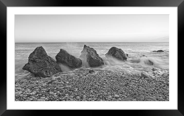 North Sea Waves, Trow Beach Framed Mounted Print by Rob Cole