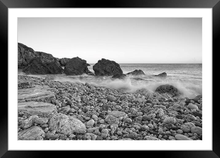 North Sea Waves, Trow Beach Framed Mounted Print by Rob Cole
