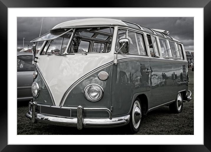 Classic Split Screen Camper Van Framed Mounted Print by Rob Cole