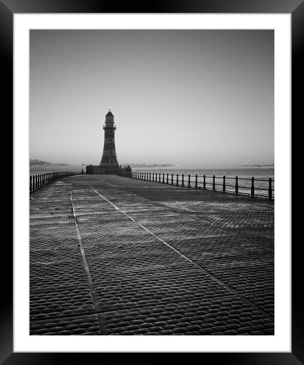 Roker Pier and Lighthouse Framed Mounted Print by Rob Cole
