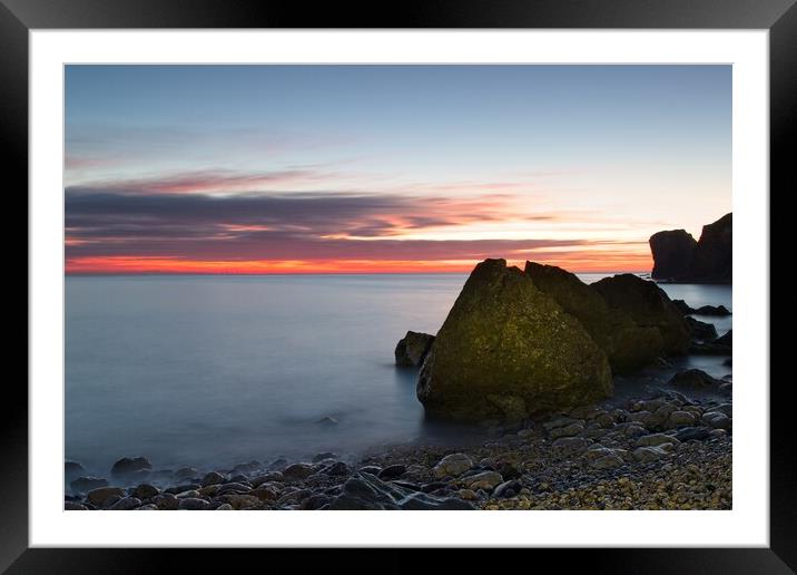 Trow Rocks Sunrise, South Sheilds Framed Mounted Print by Rob Cole