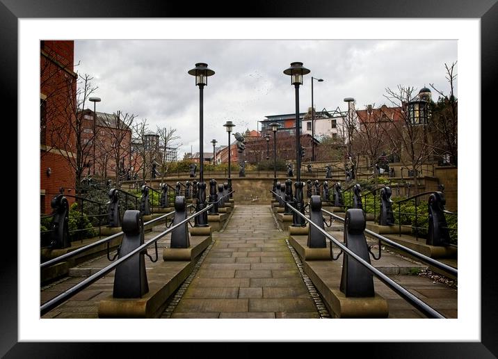 Down to the Quayide, Newcastle Framed Mounted Print by Rob Cole