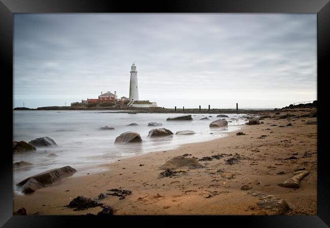 St Mary's Lighthouse, Whitley Bay Framed Print by Rob Cole