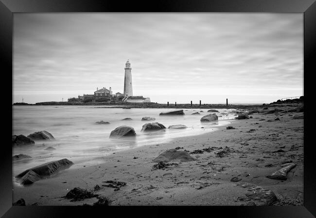 St Mary's Lighthouse, Whitley Bay Framed Print by Rob Cole