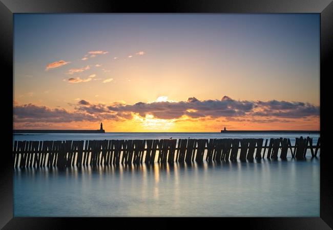 Mouth of the Tyne Sunrise Framed Print by Rob Cole