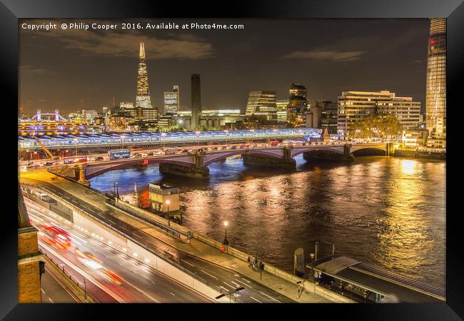 London at night Framed Print by Philip Cooper
