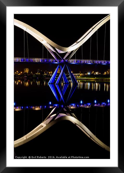Infinity Bridge, Stockton, Teeside Framed Mounted Print by Gwil Roberts