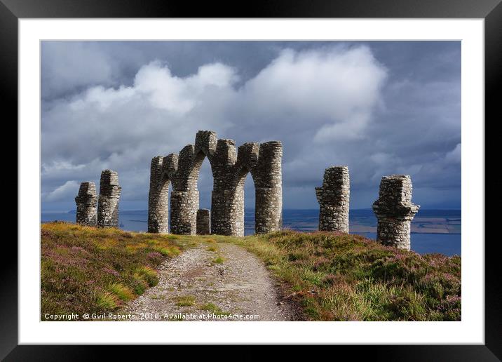 Monument at Cnoc Fyrish, Highlands Scotland Framed Mounted Print by Gwil Roberts