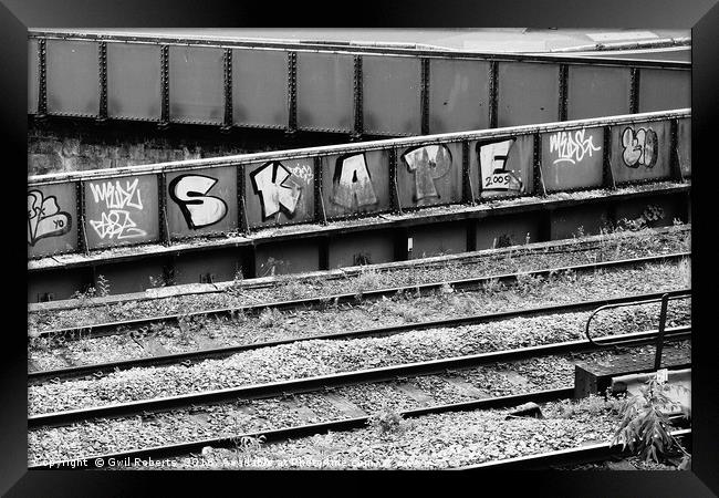 Urban Railway Graffiti Framed Print by Gwil Roberts