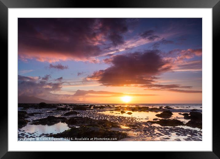 Derrymore Strand at Sunset, Dingle Peninsula Framed Mounted Print by Colm Kingston