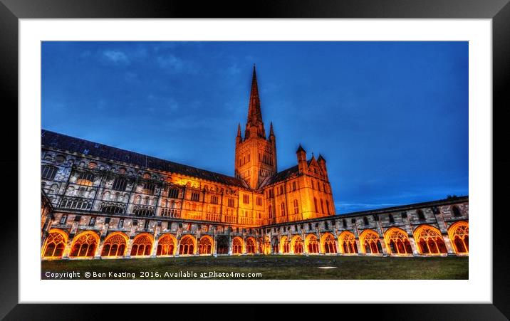 Norwich Cathedral at Night Framed Mounted Print by Ben Keating