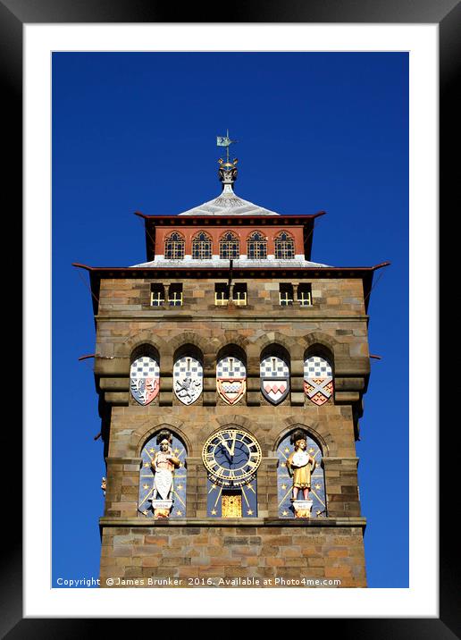 Cardiff Castle Clock Tower Framed Mounted Print by James Brunker