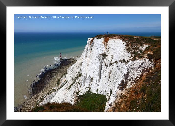 White Chalks Cliffs at Beachy Head Sussex Framed Mounted Print by James Brunker