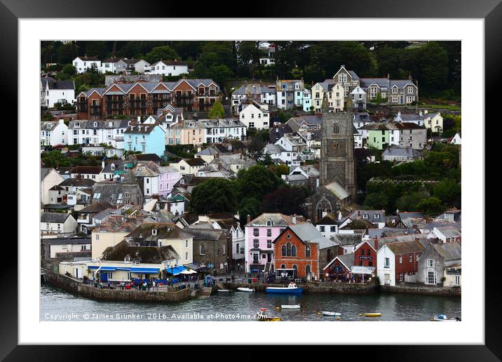 Quaint Coastal Town of Fowey Cornwall Framed Mounted Print by James Brunker