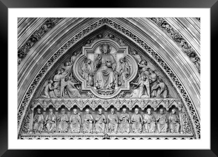 Great North Door Tympanum Westminster Abbey Framed Mounted Print by James Brunker