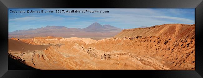Atacama Desert near San Pedro de Atacama Chile Framed Print by James Brunker