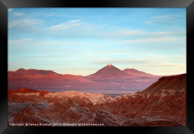 Death Valley at Sunset Atacama Desert Chile Framed Print by James Brunker