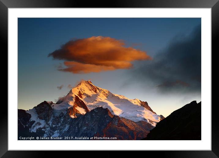 Mt Huayna Potosi at Dawn Cordillera Real Bolivia Framed Mounted Print by James Brunker