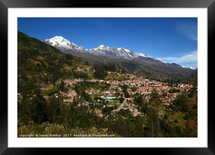 Sorata and peaks of Cordillera Real Bolivia Framed Mounted Print by James Brunker