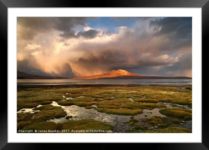 Stormy Skies Over Lauca National Park Chile Framed Mounted Print by James Brunker