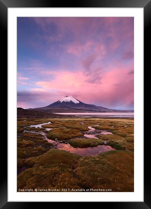 Parinacota Volcano Lauca National Park Chile Framed Mounted Print by James Brunker
