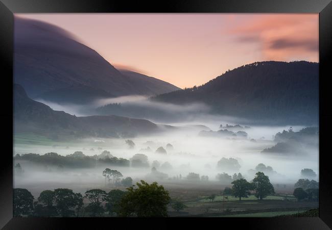 Mist in the Valley Framed Print by Gareth Mon Jones
