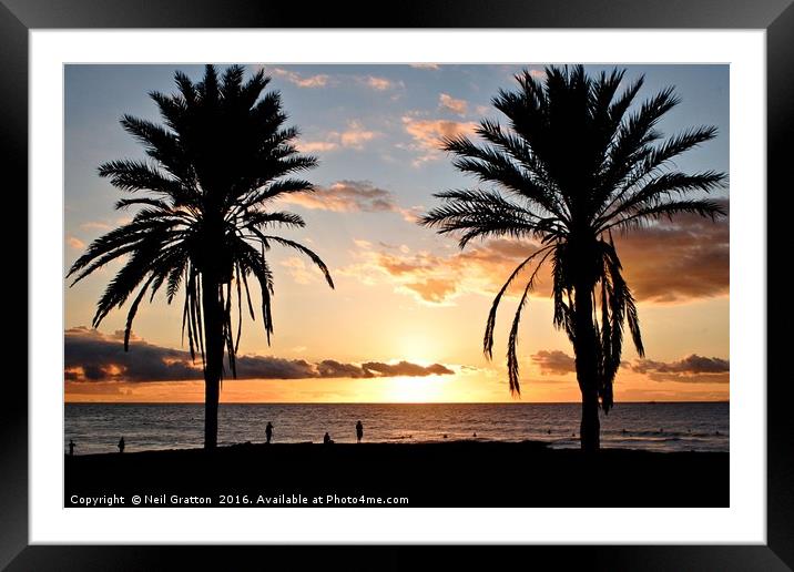 Tenerife Sunset Framed Mounted Print by Nymm Gratton