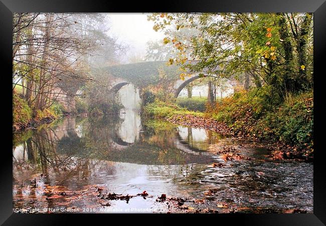 Misty Bridge Framed Print by Nymm Gratton