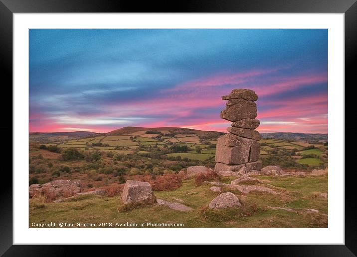 Sunset at the Bowerman's Nose Framed Mounted Print by Nymm Gratton