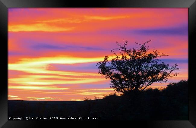 Sunset at Bonehill Rocks Framed Print by Nymm Gratton