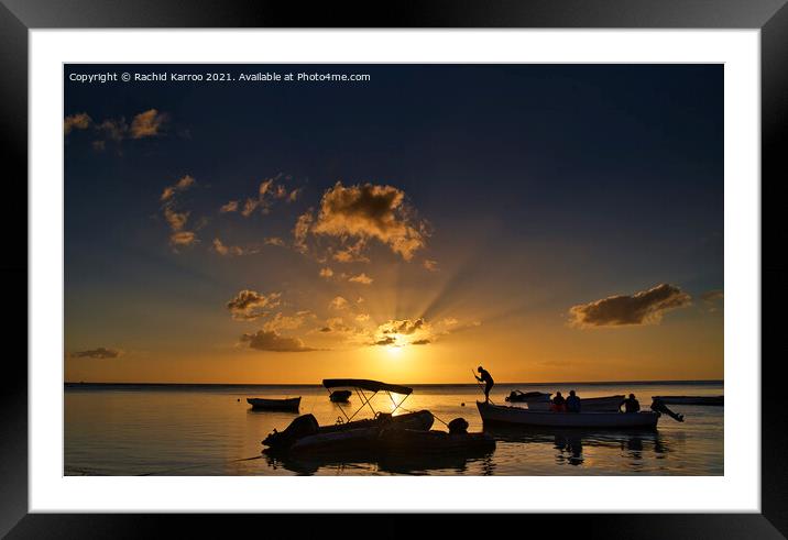 Sunset in Mauritius Framed Mounted Print by Rachid Karroo