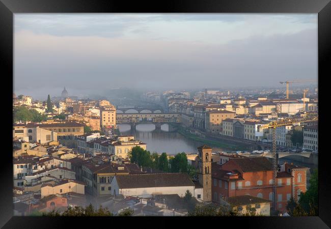 Florence in the fog Framed Print by Ranko Dokmanovic