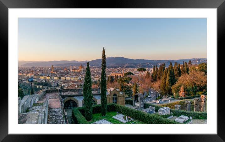 Florence, view from the hill Framed Mounted Print by Ranko Dokmanovic