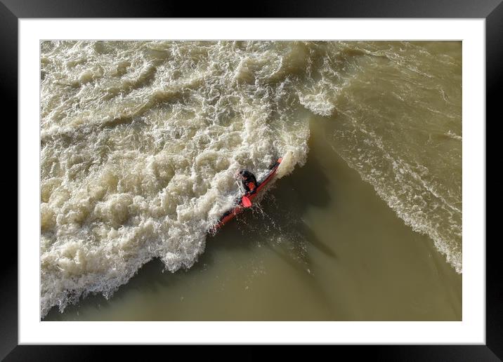 Kayaking on the river Arno Framed Mounted Print by Ranko Dokmanovic
