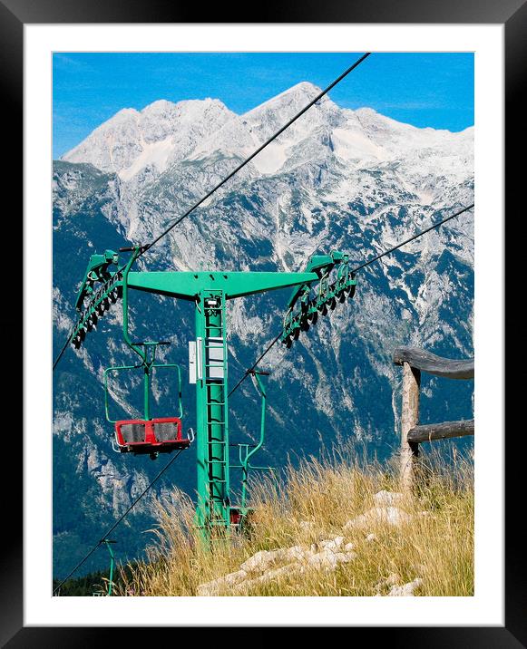Mountain ski lift Framed Mounted Print by Ranko Dokmanovic