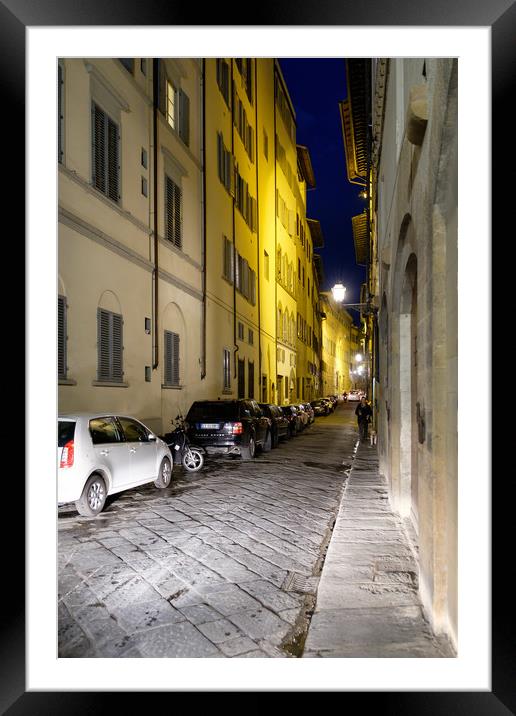 Florance street by night Framed Mounted Print by Ranko Dokmanovic