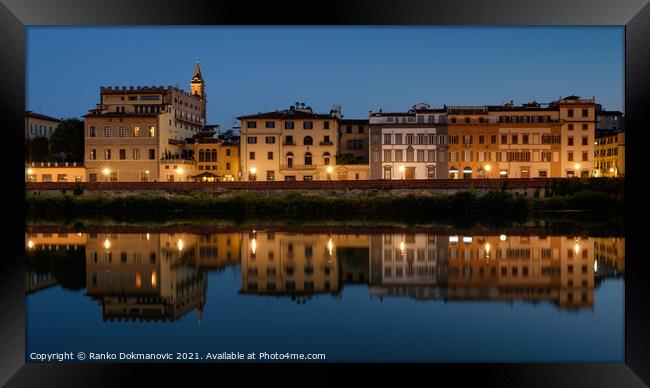 Florence, river Arno Framed Print by Ranko Dokmanovic